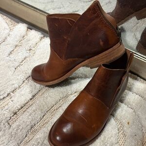 Kork-Ease Rich Brown Leather Ankle Booties